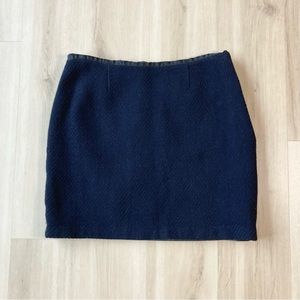 Hobbs London Wool Blend Tweed Navy Blue Mini Skirt size 12